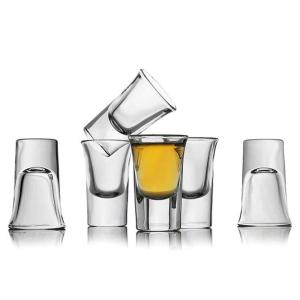 ヘビーベースの25mlショットグラスセット、ウイスキー、ウォッカ、リキュール用のクリアショットグラス、6個セット｜azukipalette