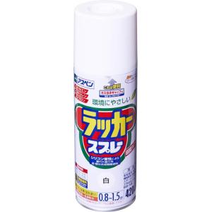 アサヒペン アスペン ラッカースプレー 420ml 白 塗料 ペンキ スプレー 超速乾タイプ マーキング ノンキシレン ツヤあり 高光沢 ガス抜きキャ