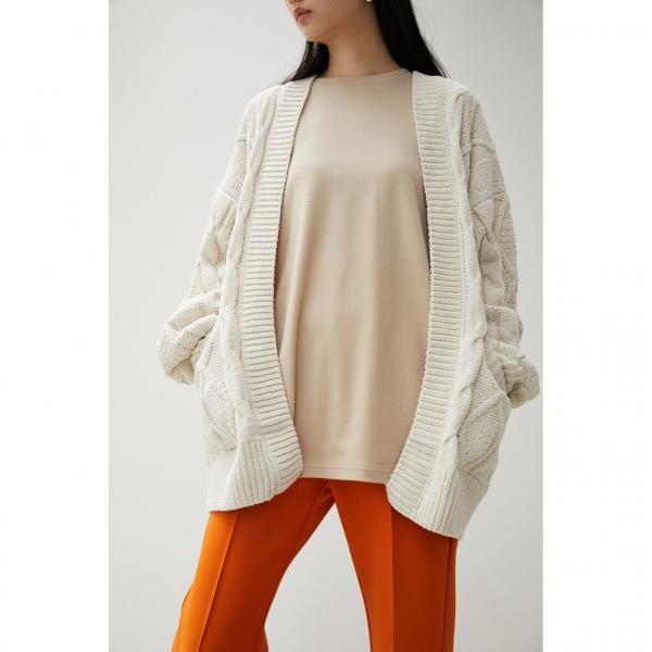 CHENILLE CABLE KNIT CARDIGAN/シェニールケーブルニットカーディガン/レデ...