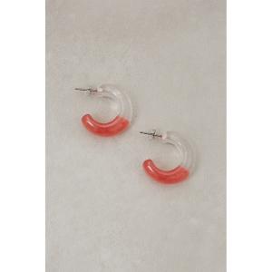 BICOLOR CLEAR HOOP EARRINGS/バイカラークリアフープピアス /レディース/アクセサリー ピアス｜azulbymoussy