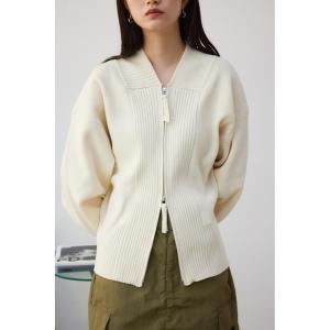 ジップアップニットブルゾン/レディース/アウター ブルゾン  長袖【SALE】｜azulbymoussy