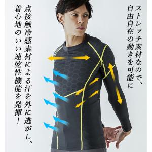 インナーシャツ 長袖 メンズ 接触冷感 UVカ...の詳細画像3