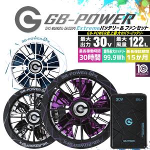 【即日発送】長信ジャパン 空調服用（30V専用 ファン＆バッテリーセット GB-POWER GB430XPD GFXS 限定モデル 【15ケ月ロング保証】空調ウェア 作業服
