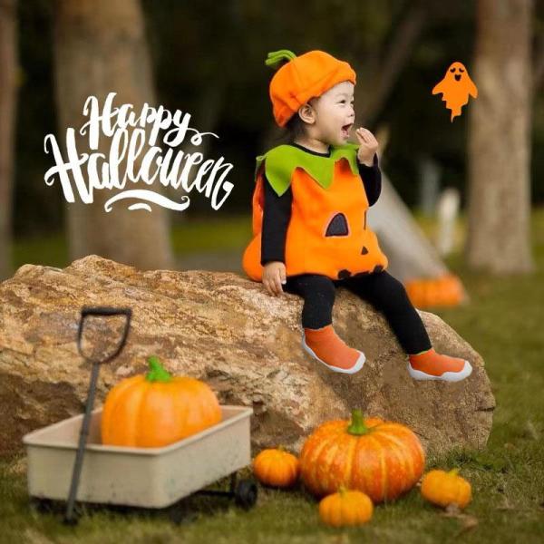 ハロウィン コスプレ カボチャ 仮装 子供 キッズ かぼちゃ 80 90 100 110 南瓜 かぼ...