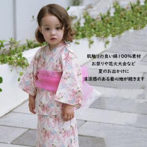 浴衣 ワンピース 一人でも着られる 着付け簡単 すぽっと ワンピース型浴衣 子供服 キッズ ベビー服 女の子 お祭り 夏祭り 花火大会 綿100％ 作り帯 浴衣