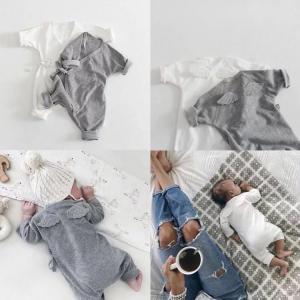ベビーカバオール 天使の羽 赤ちゃん 新生児 コンビ服