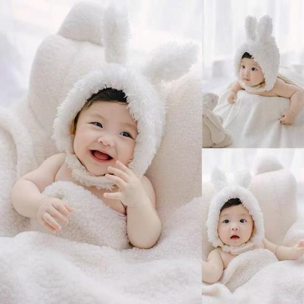帽子 子供 赤ちゃん ぼうし うさ耳 うさみみ ウサギ耳 秋 冬 ハロウィン ベビー帽子 防寒 かわ...