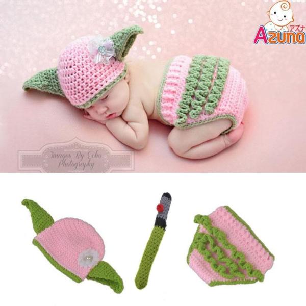 寝相アート 衣装 ニューボーンフォトセット スターウォーズ ヨダ ベビーコスチューム   赤ちゃん ...