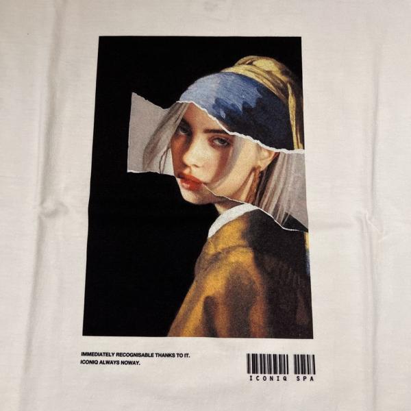 ICONIQ アイコニック IC075Ｔシャツ 白 ビリーアイリッシュ フェルメール