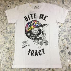 TRACT トラクト プリントTシャツ スカル　バイト　SKULL-BITE-ME-TR128M｜azurshop