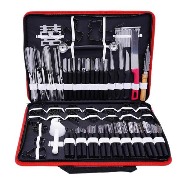 キッチンカービングツール、80ピース/セット料理カービング剥離ツールキット用DIYフルーツ野菜ガーニ...