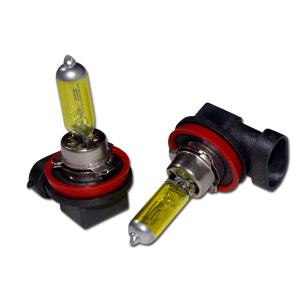 H8 ハロゲンバルブ イエロー/黄色 12V/35W 2本セット 雨・霧・雪時の強い味方//