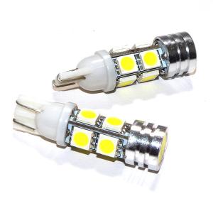 AZ製 LED バルブ T10/T16 ウェッジ球 HPW 9発 3chip SMD ホワイト 2本セット (ネコポス送料無料) アズーリ
