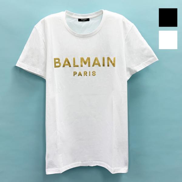 【5/25と26は5％OFF】バルマン Tシャツ ゴールド ロゴプリント コットン 半袖 ブラック ...