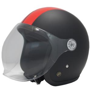 B&B シールド付ジェットヘルメット マットブラック / シルバーライン