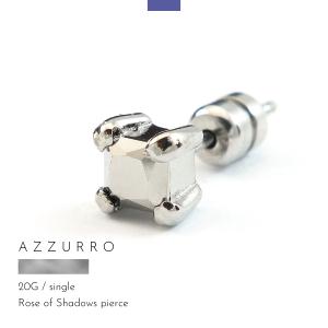 ピアス スタッド スクエア 四角 シンプル シルバー アズーロ AZZURRO メンズ レデイース｜b-and-g-silver