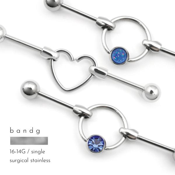 バーベル インダストリアル ステンレス サージカルステンレス 金属アレルギー ボディピアス 16G ...