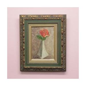 絵画 原画 油絵 吉田利子 〈ポインセチア〉 静物画 ∵ サイズ10F