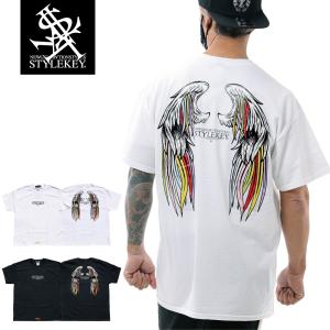 STYLEKEY スタイルキー 半袖Tシャツ SERAPH S/S TEE(SK21SU-SS10) ストリート系 B系 レゲエ ロック 熾天使の羽 ロゴ バンド｜b-bros