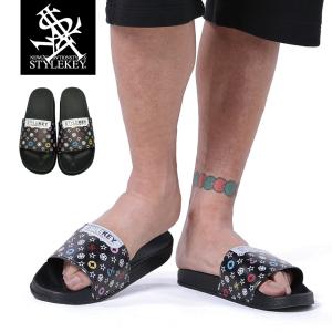 STYLEKEY(スタイルキー) シャワーサンダル MULTI MONO SHOWER SANDAL(SK99AL-SSD01) ストリート系 B系 靴 くつ スリッパ モノグラム ブラック 黒｜b-bros