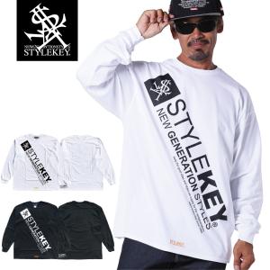 STYLEKEY(スタイルキー) 長袖Tシャツ DIAGONAL L/S TEE(SK23FW-LS05) ロンT ストリート系 ヒップホップ レゲエ B系 大きいサイズ｜b-bros