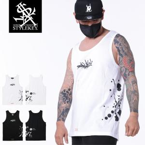 STYLEKEY スタイルキー タンクトップ WRITING TANK TOP(SK23SU-TT03) ストリート系 ヒップホップ レゲエ ロック B系 バンド ロゴ タギング タグ ノースリーブ｜b-bros