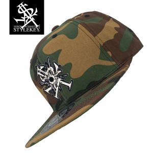 STYLEKEY(スタイルキー) スナップバックキャップ BULLET HOLE SNAPBACK CAP(SK24SP-CP02) ストリート系 ヒップホップ B系 ロゴ 弾痕 カモ柄 迷彩｜b-bros