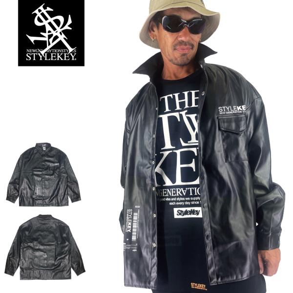 STYLEKEY スタイルキー フェイクレザーシャツジャケット FAUX LEATHER SHIRT...
