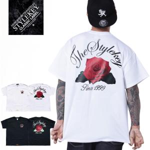 STYLEKEY CLASSIC LABEL スタイルキー クラシック・レーベル 半袖Tシャツ BLOOMING S/S TEE(SK99CL-SS22) ストリート系 B系 バラ 薔薇 花柄 大きいサイズ｜b-bros