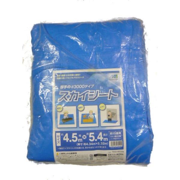 レジャーシート ブルーシート 厚手 大判 ハトメ ＃3000 4.5m×5.4m 15畳用 アウトド...