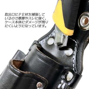 カッター 工具差し 腰袋 ツールケース 黒革 ...の詳細画像4