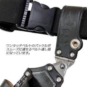 折込鋸 工具差し 腰袋 ツールケース 黒革 革...の詳細画像5