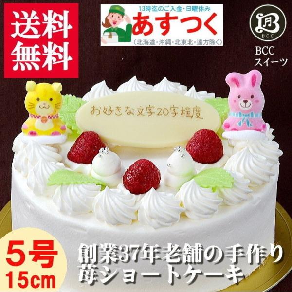 ケーキ 誕生日ケーキ 5号 P動物2匹 木苺デコ 生クリーム ケーキ / バースデーケーキ人気  手...