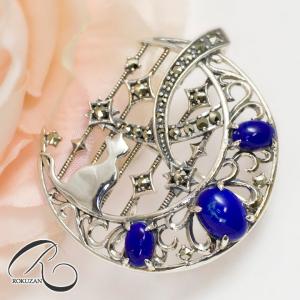 碌山 ブローチ ペンダントトップ ねこ 猫 オニキス マルカジット