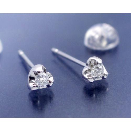 ダイヤモンド ピアス 0.1ct プラチナ Pt950 ハート枠 金属アレルギー対応 レディース ス...