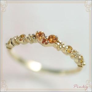 ガーネット ハーフエタニティ リング 指輪 K10ピンクゴールド K10PG 1