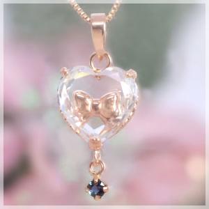サマンサティアラ K10 ハート ダイヤ プチ ネックレス 0.05ct : Bijou