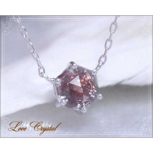 ガーネット クォーツ 水晶 ローズカット ネックレス K10ホワイトゴールド 1月誕生石