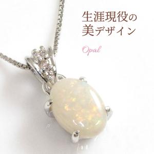 エチオピア産 オパール ネックレス 18k K18YG 18金 8x6mm ドロップ