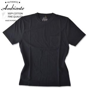 Ambiente [アンビエンテ] ピケ クルーネック ポケットTシャツ  PIQUE CREW NECK POCKET TEE  BLACK ブラック ポルトガル製｜b-e-shop