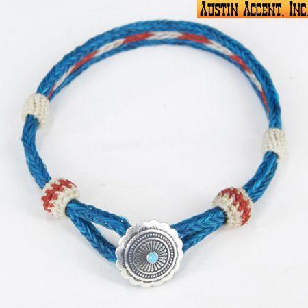 AUSTIN ACCENT オースティン アクセント ターコイズ付き シルバーコンチョ ホースヘアー...