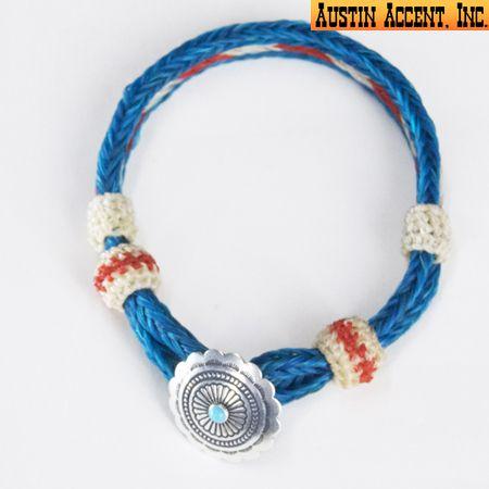 AUSTIN ACCENT オースティン アクセント ターコイズ付き シルバーコンチョ ホースヘアー...