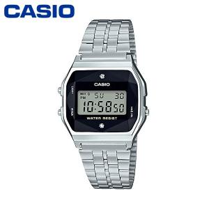 CASIO カシオ スタンダードデジタル ウォッチ 腕時計 A159WAD-1JF 天然 ダイヤモンド  シルバー｜b-e-shop