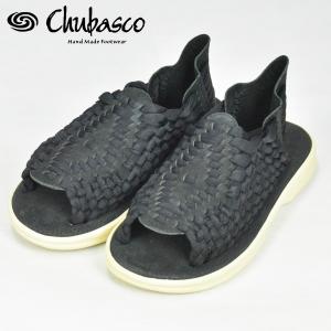 チュバスコ Chubasco AZTEC アズテック スポーツサンダル メンズ  ワラチ メキシコ製 BLACK ホワイトソール｜b-e-shop