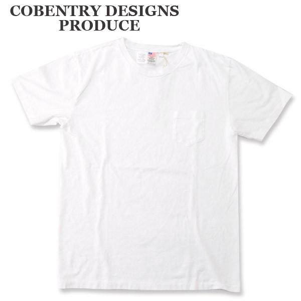 アメリカ製ファブリック クルーネック ポケットTシャツ ホワイト ポケTEE　CDP
