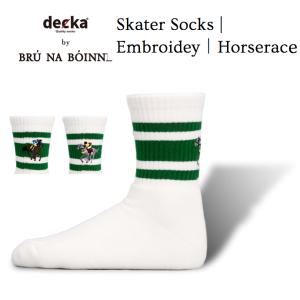 decka Quality socks BRU NA BOINNE デカ ブルーナボイン スケーターソックス Skater Socks Embroidey Horserace ショートレングス ホースレース 刺繍  メンズ｜b-e-shop