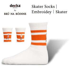 decka Quality socks BRU NA BOINNE デカ ブルーナボイン スケーターソックス Skater Socks Embroidey Skater ショートレングス スケーター 刺繍  メンズ｜b-e-shop