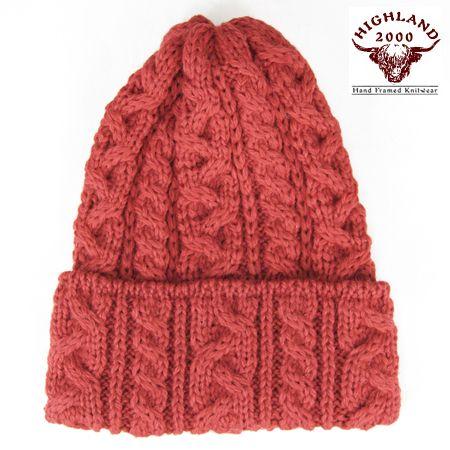 HIGHLAND2000 ハイランド2000 アラン ボブキャップ ニットキャップ レッド ブリティ...