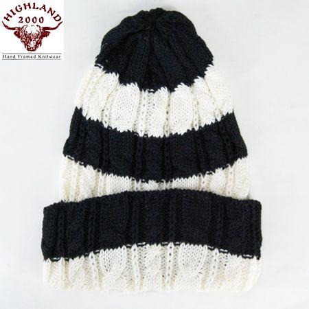 HIGHLAND2000 ハイランド2000 ボーダー コットン ケーブル ワッチキャップ Watc...