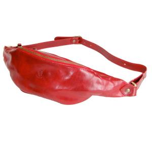 I MEDICI[イ メディチ] ラージファニー ウエストバッグ LARGE FUNNY WAIST BAG RED レッド MADE IN ITALY イタリア製｜b-e-shop